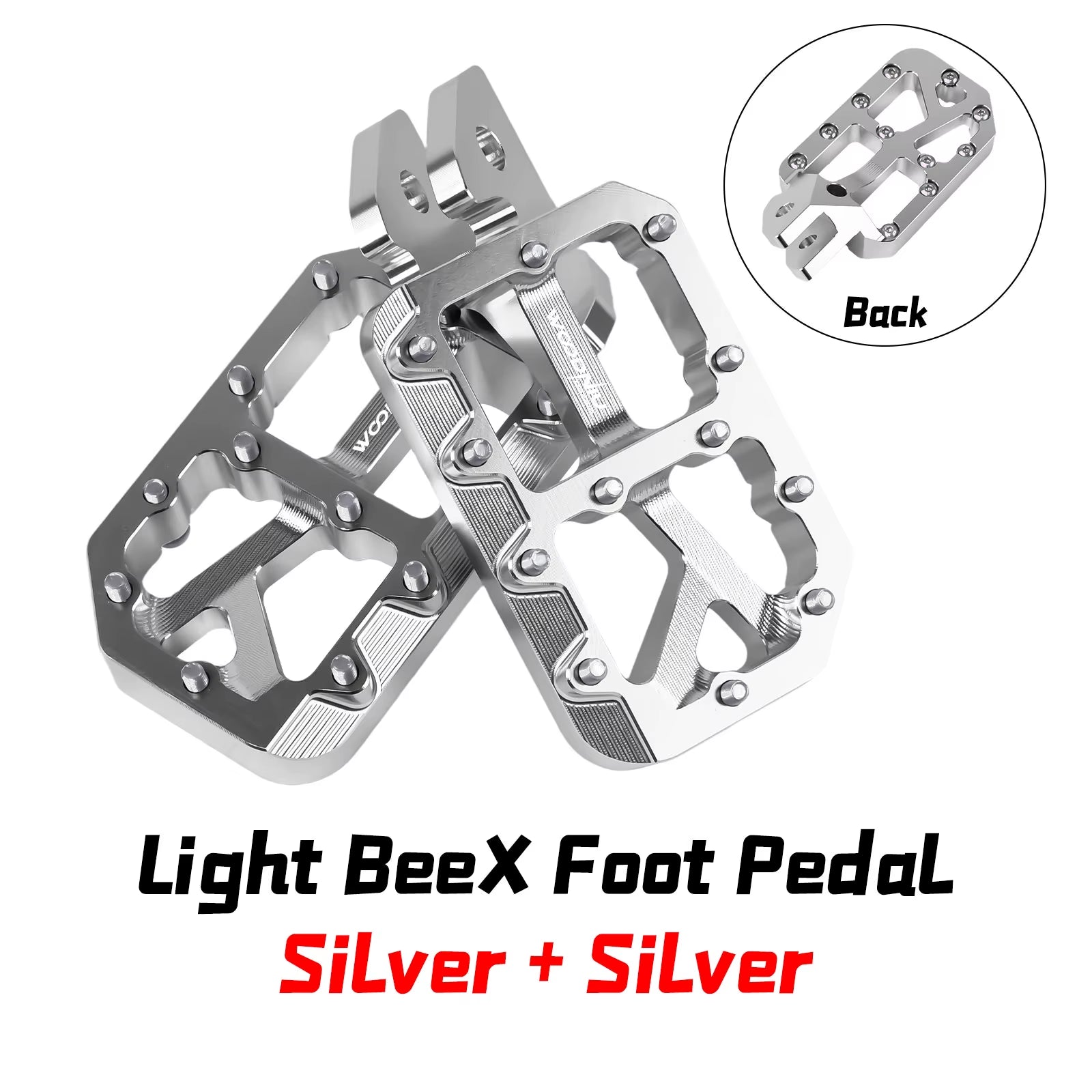 Silver Pegs for Surron Pegs Light Bee X/S Segway X160 X260 Modified Pedals Foot Pegs for Surron Accessories E-Bikes Motorcycle