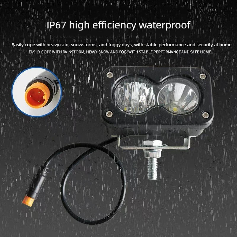 3Inch LED Pod Spotlight for Ridstar Q20 Motorcycle Pickup Offroad Headlight Flood Spot Waterproof Plug N Play White Yellow Light