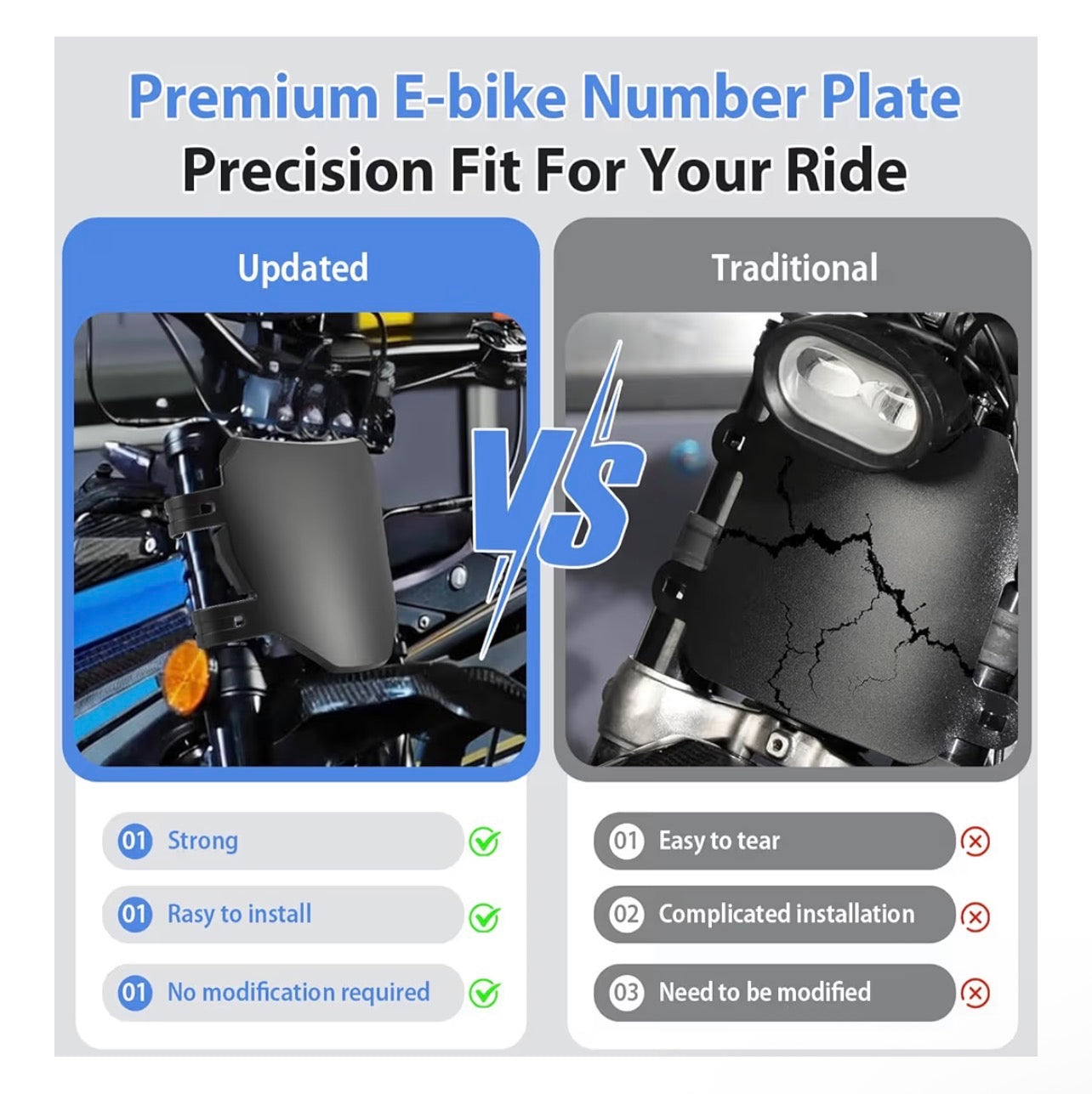 E-Moto Front Number Plate