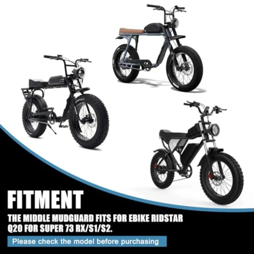 Middle Mudguard for Super 73 RX/S1/S2 Ebike Ridstar Q20 Motorcycle Mud Guard Accessories